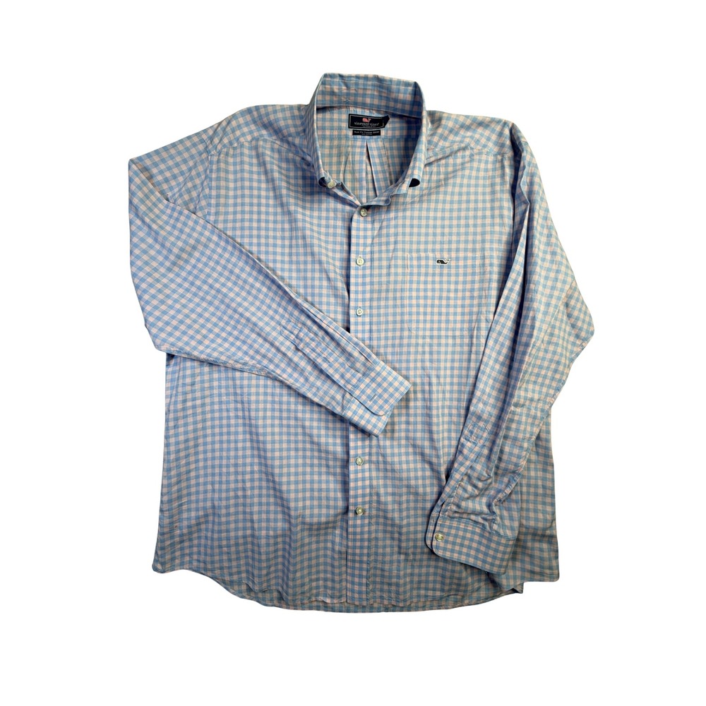 Vineyard Vines Slim Fit Tucker Shirt XXL Blue Pink Gingham Button Down 1W1405
